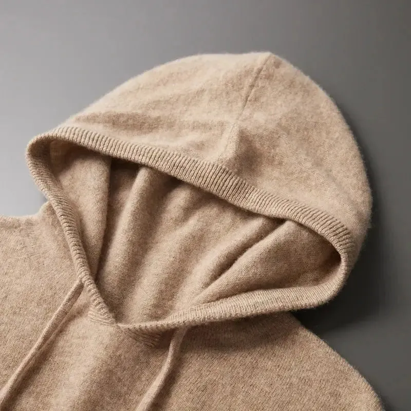 100% Cashmere Hooded Sweater - Cross & Crown