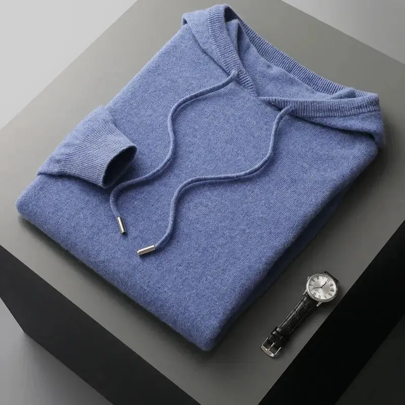 100% Cashmere Hooded Sweater - Cross & Crown