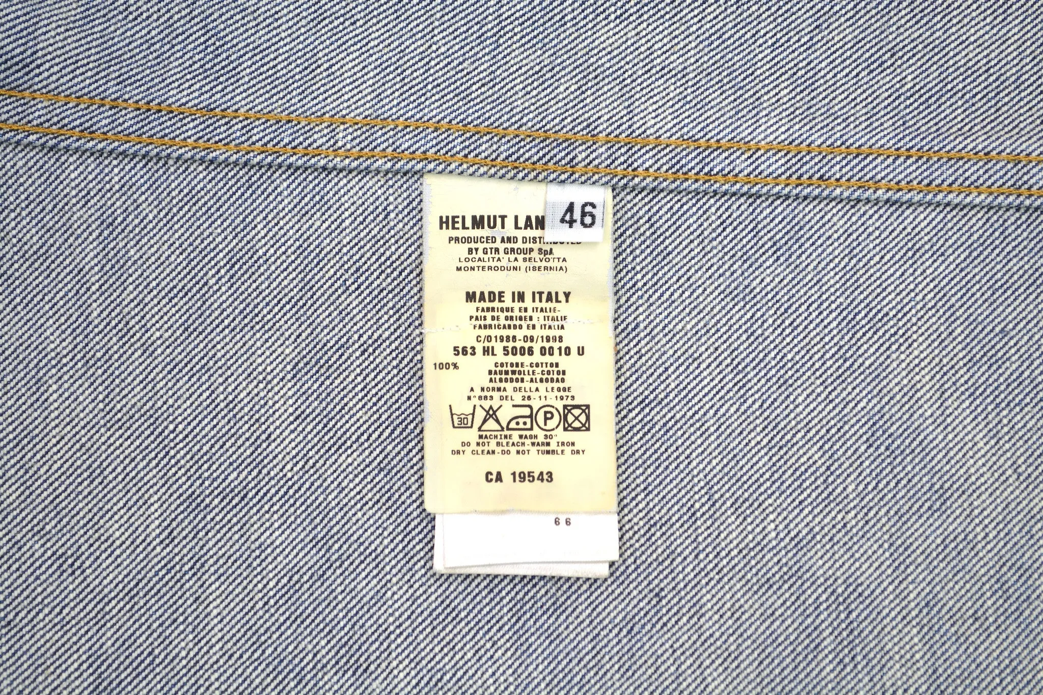 1998 Broken-In Raw Denim Lower 2-Pocket Jacket