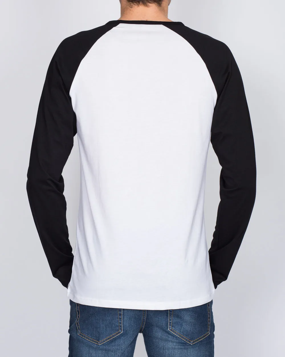 2t Raglan Long Sleeve Tall T-Shirt (white/black)