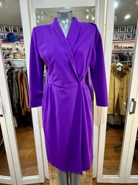 90s Purple Suit Wrap Dress