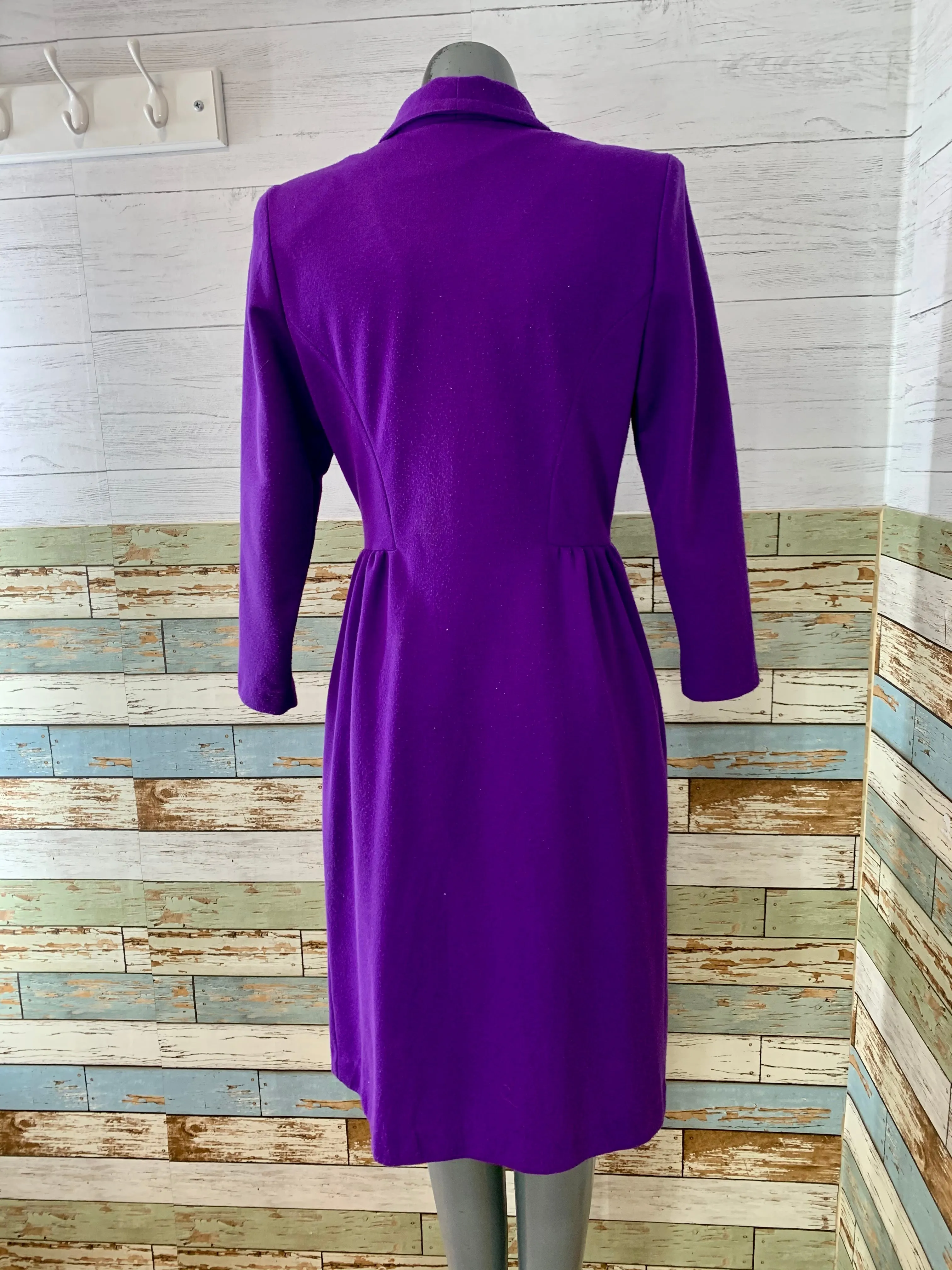 90s Purple Suit Wrap Dress