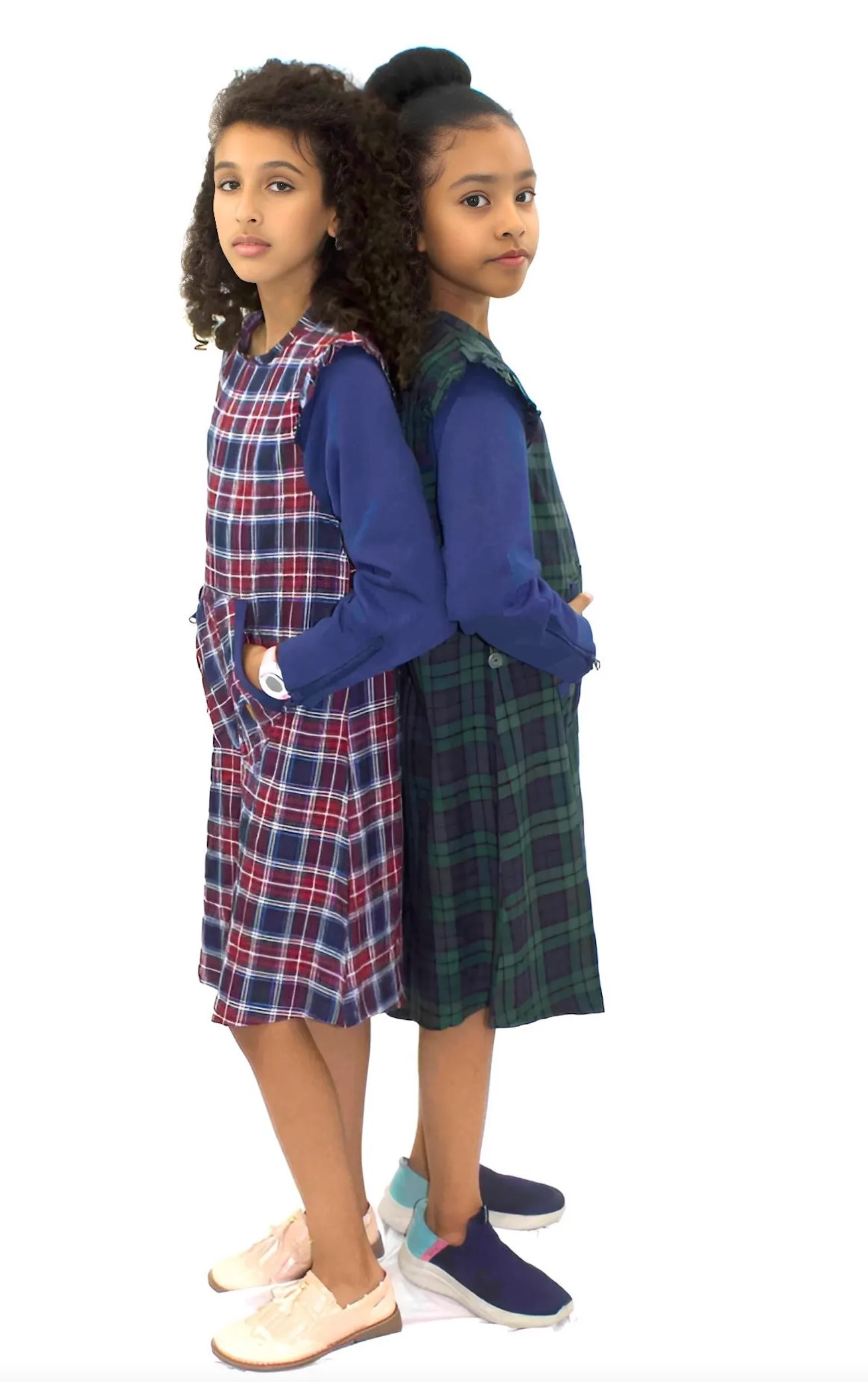 Adaptive Kids Stretch Dress: Back Zipper, Cargo Pocket, Easy-Undressing Sleeves