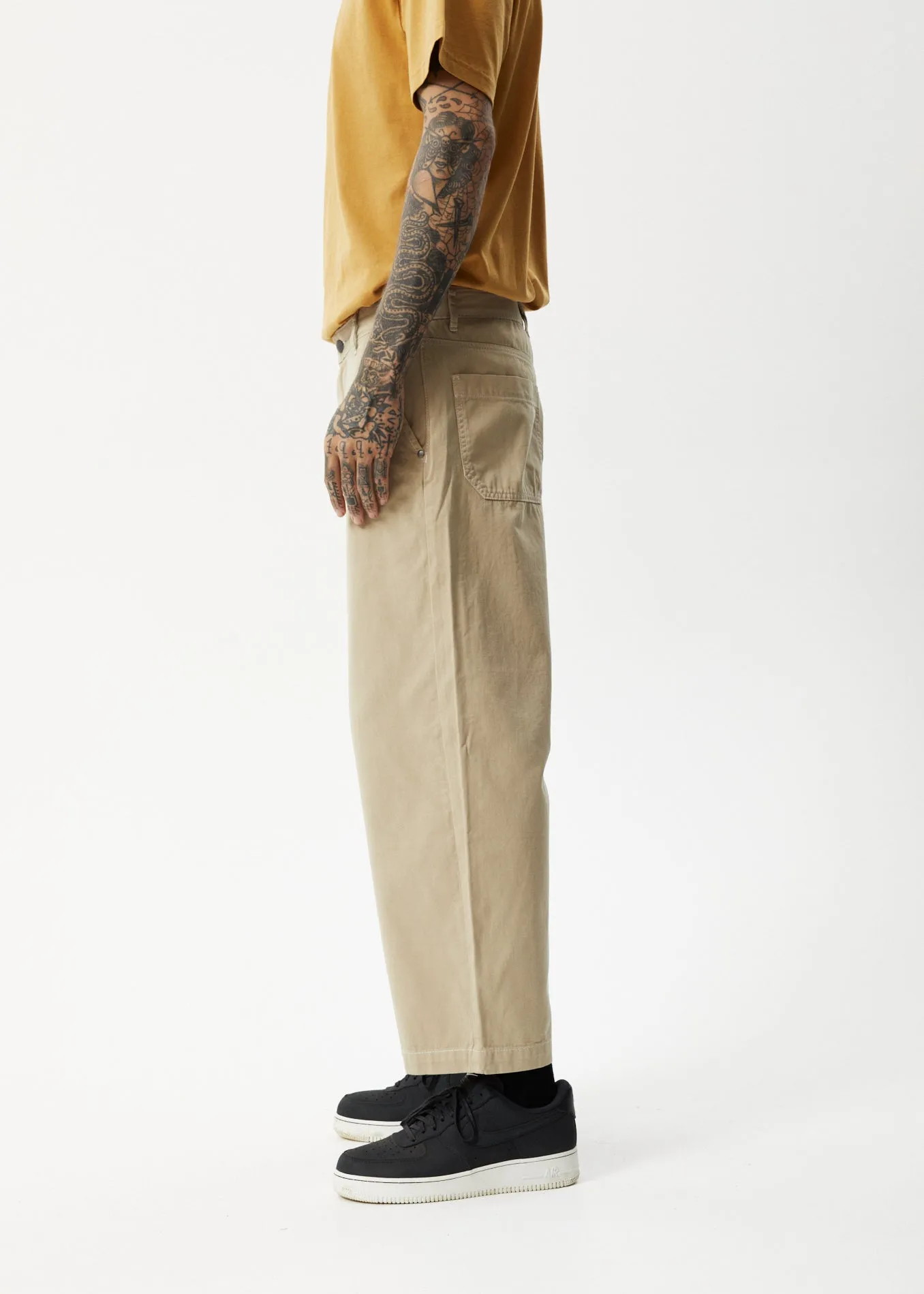 AFENDS Mens Pablo - Baggy Pants - Cement