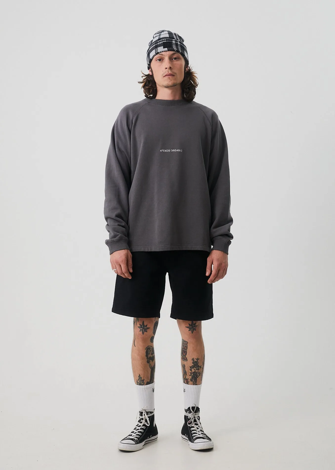 AFENDS Unisex Return - Unisex Crew Neck Jumper - Steel