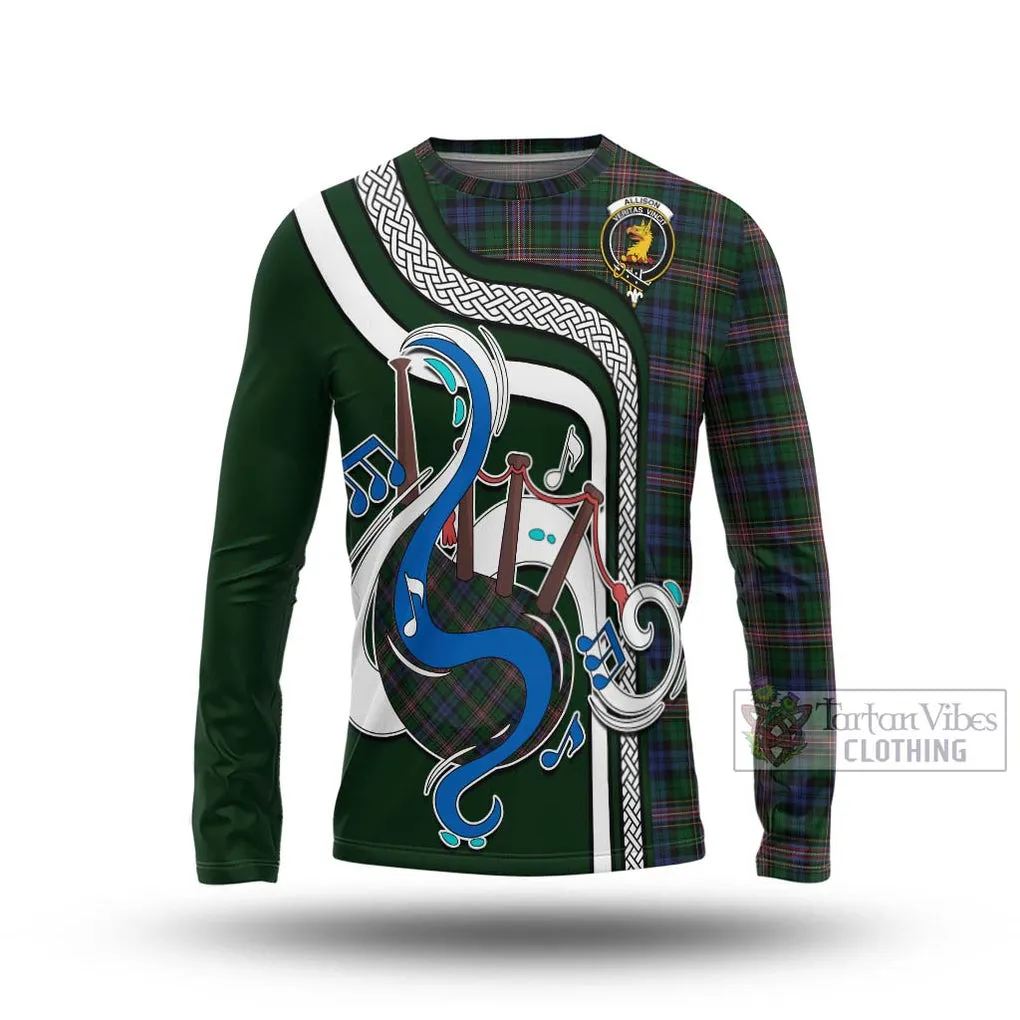 Allison Tartan Long Sleeve T-Shirt with Epic Bagpipe Style