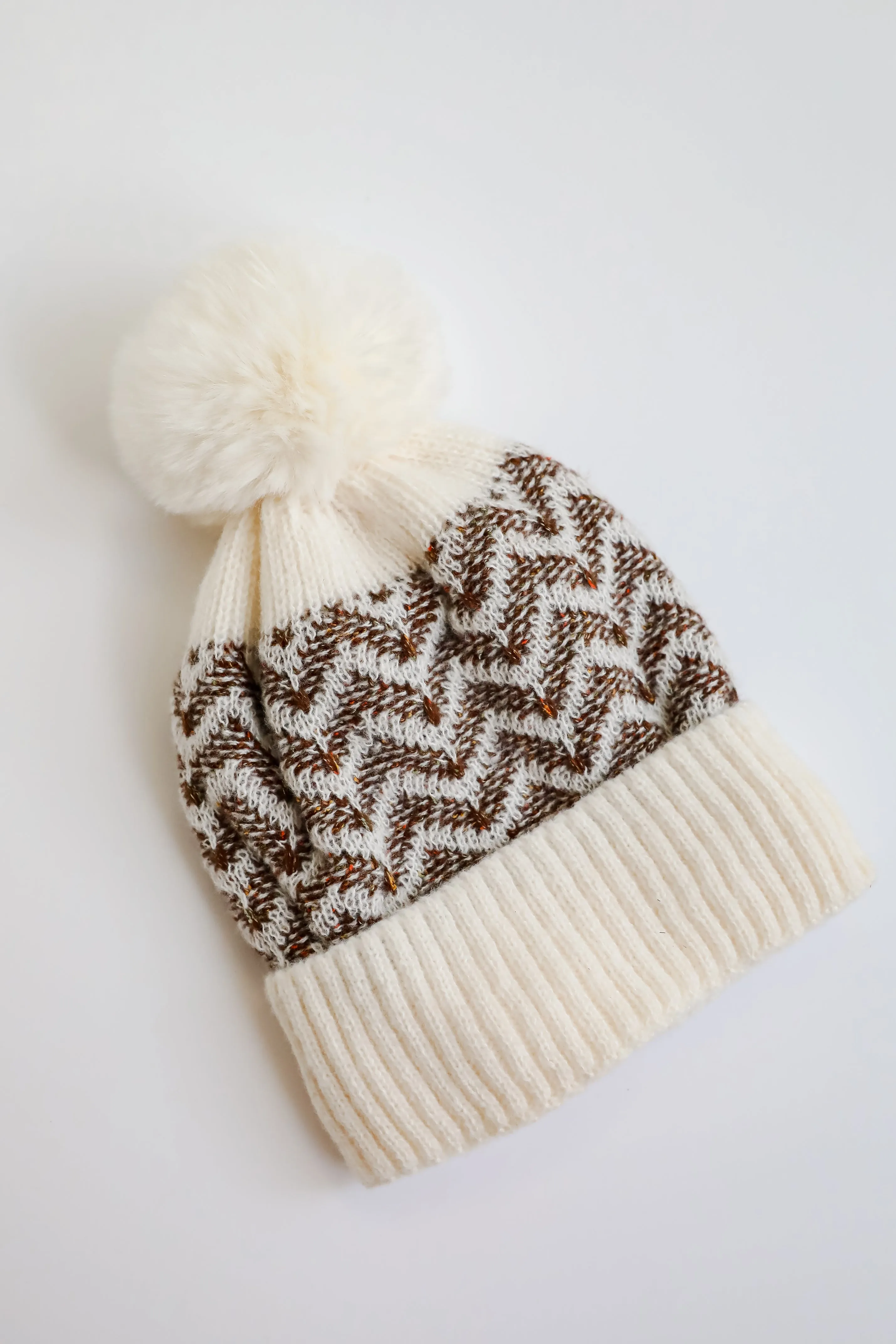 Alpine Poise Ivory Pom Pom Beanie - DOORBUSTER