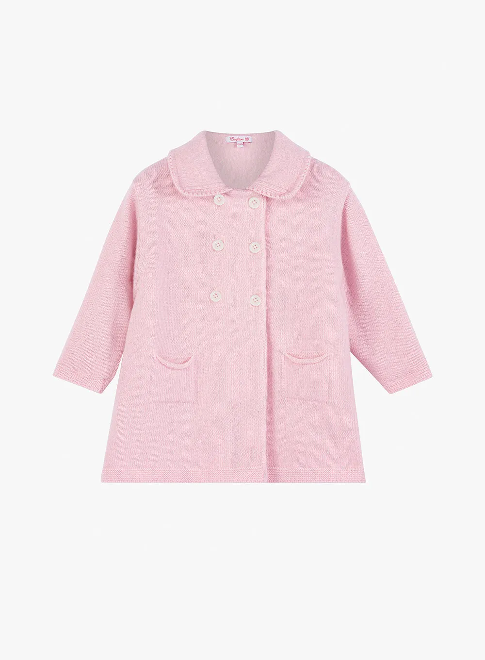 Baby Alexandra Knitted Coat in Pale Pink