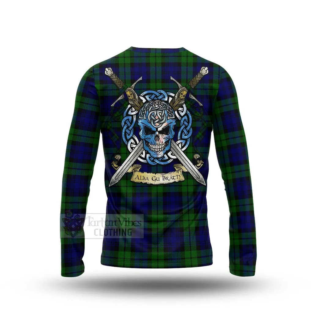 Bannatyne Tartan Long Sleeve T-Shirt with Family Crest Celtic Skull Style