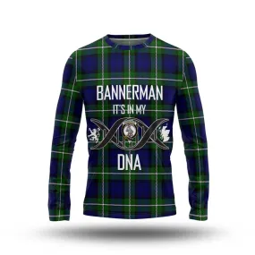 Bannerman Tartan Long Sleeve T-Shirt with Family Crest DNA In Me Style