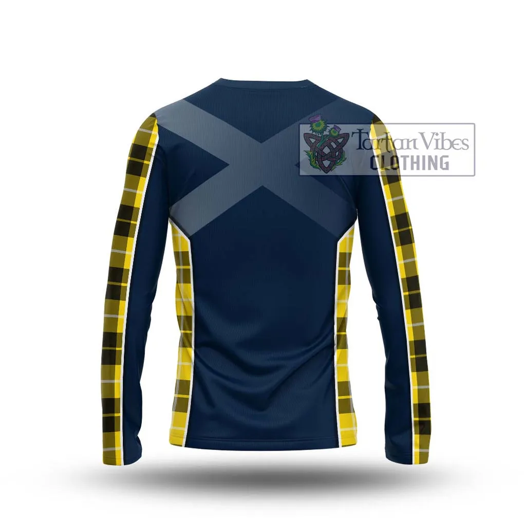 Barclay Dress Modern Tartan Long Sleeve T-Shirt with Family Crest and Lion Rampant Vibes Sport Style