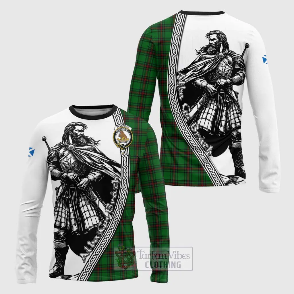 Beveridge Tartan Clan Crest Long Sleeve T-Shirt with Highlander Warrior Celtic Style