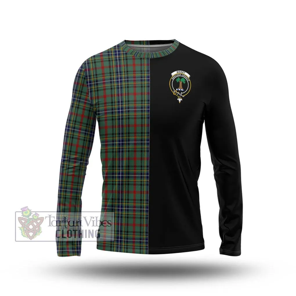 Bisset Tartan Long Sleeve T-Shirt with Family Crest and Half Of Me Style