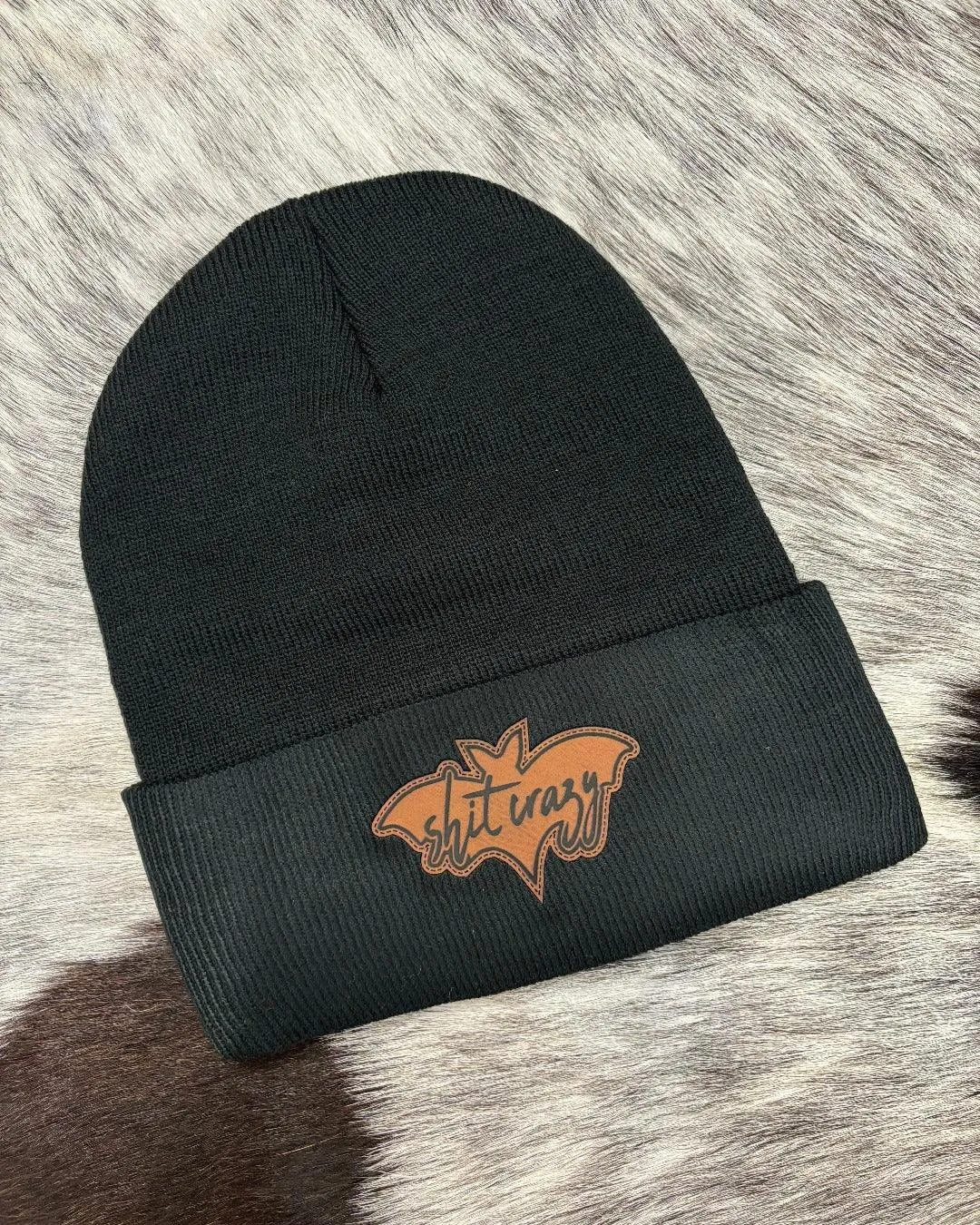 Black Bat S*** Crazy Logo Beanie BLKCH