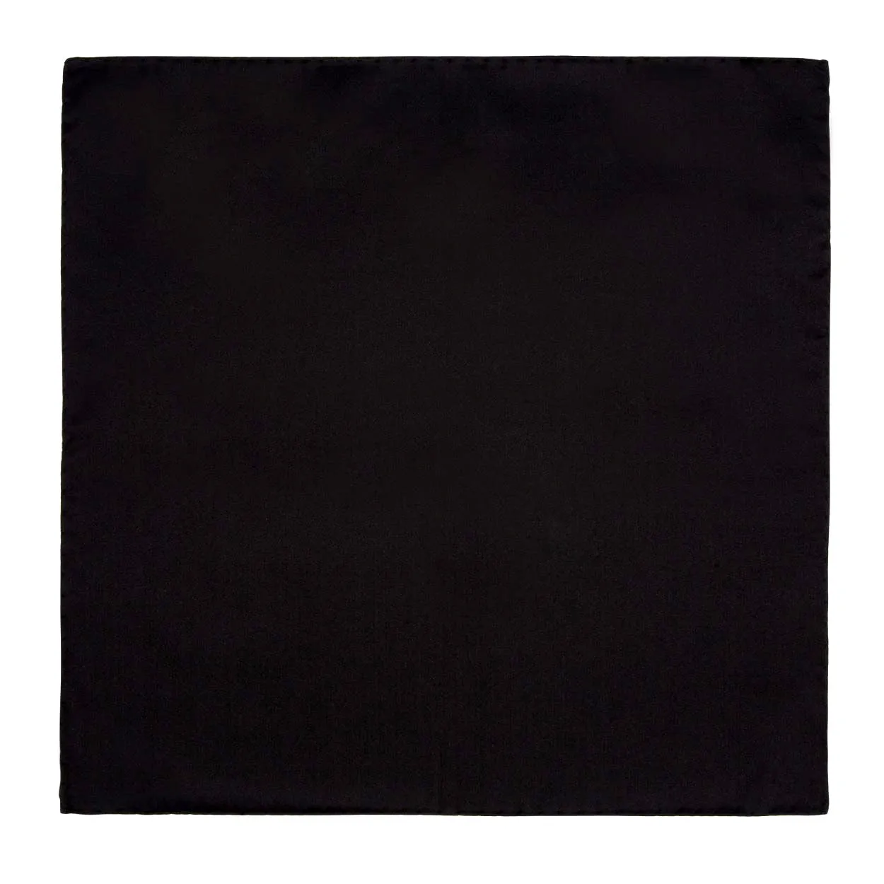 Black Pocket Square. Solid Color Satin Finish, No Print