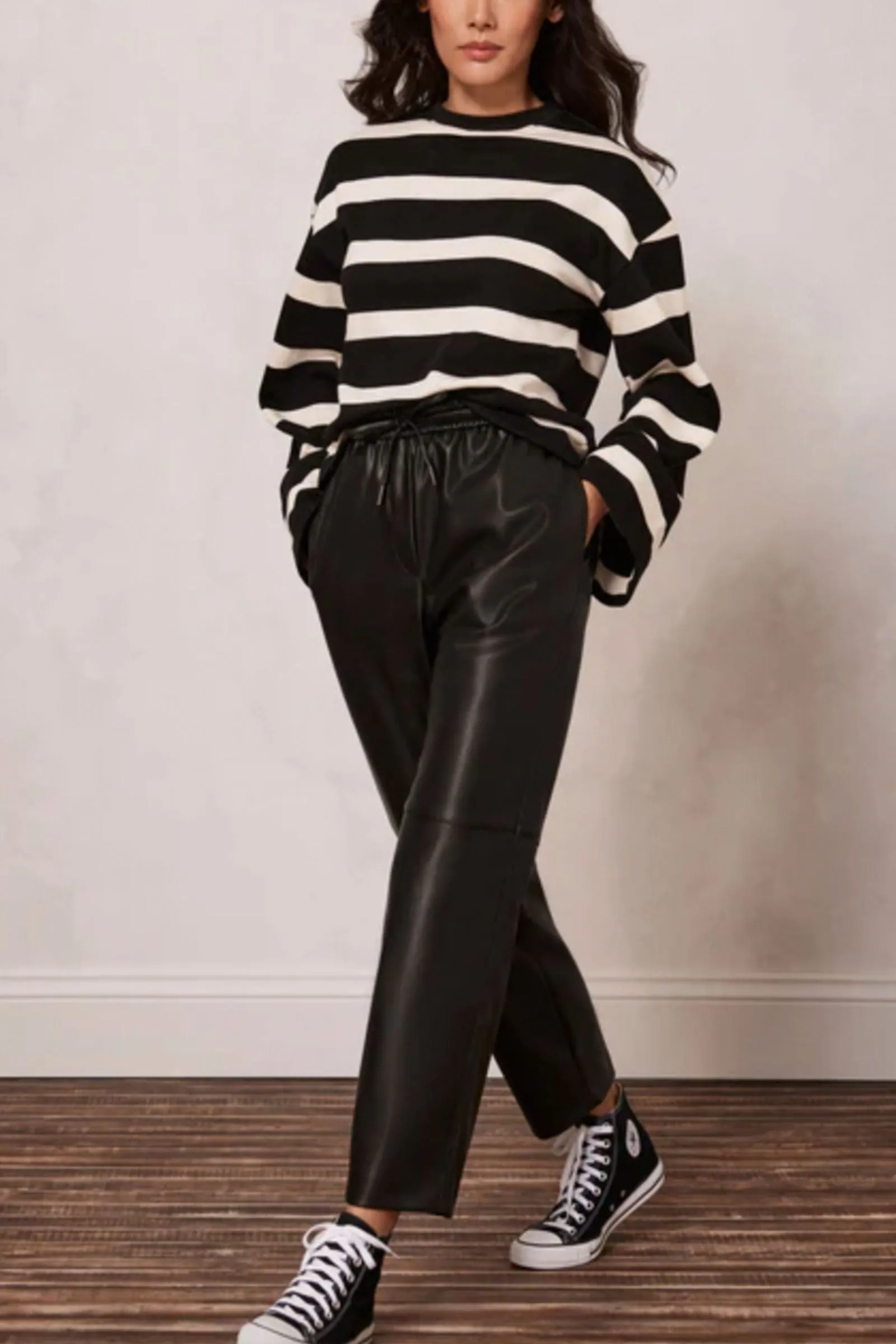 Black Stripe Boxy Jumper