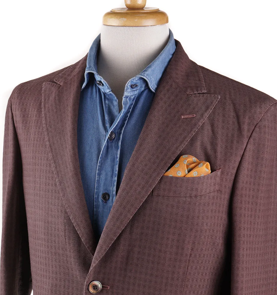 Boglioli Wool Sport Coat in Brick Red Jacquard