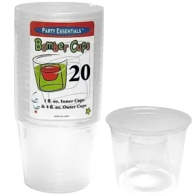 Bomber Cup Soft Plastic Clear 20ct, 4oz