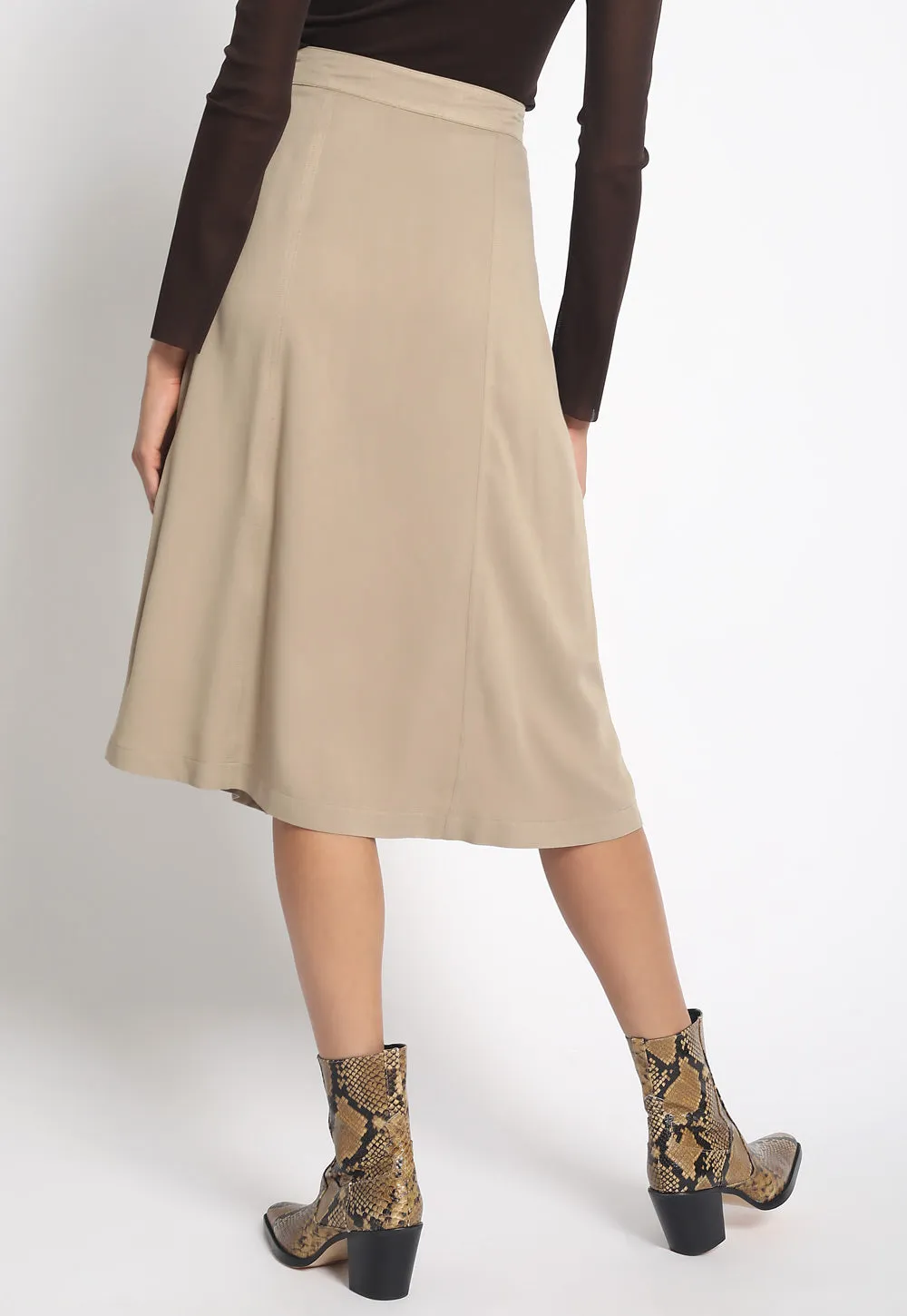 Button Front Safari Skirt