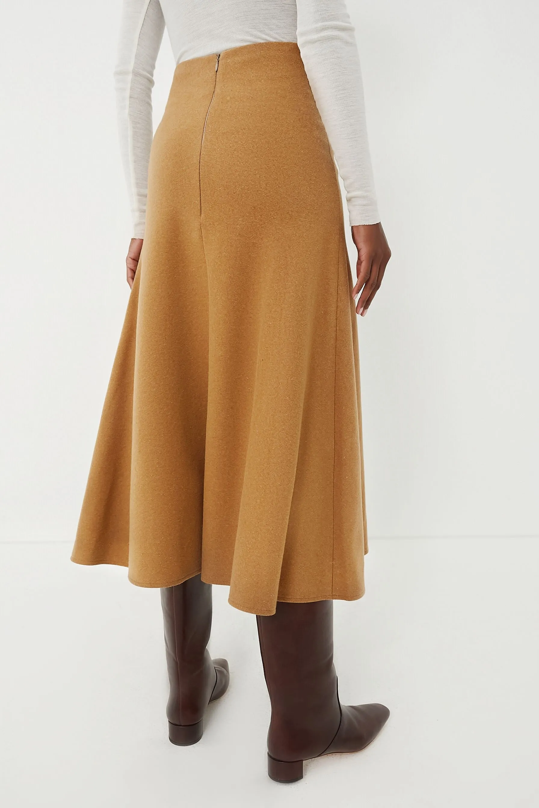 Camel Boushra Midi Skirt