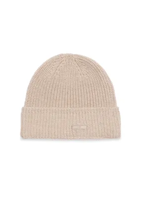 Canot turn-up hat - in purl knit (BEIGE)