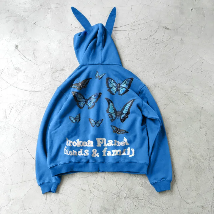 Casual personality pattern rabbit ears long-sleeved hoodie