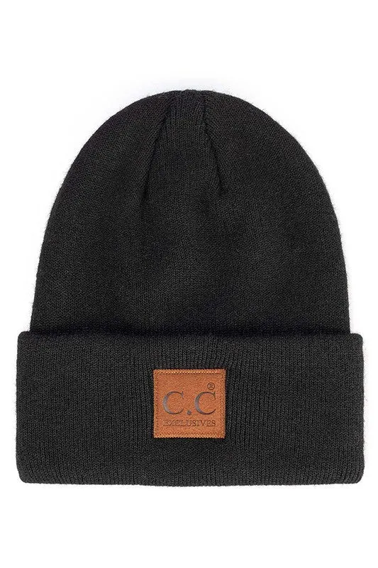 C.C Classic Suede Patch Beanie - 5 colors!