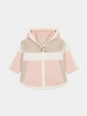 Chloé Baby Girls Knitted Hooded Coat in Pink