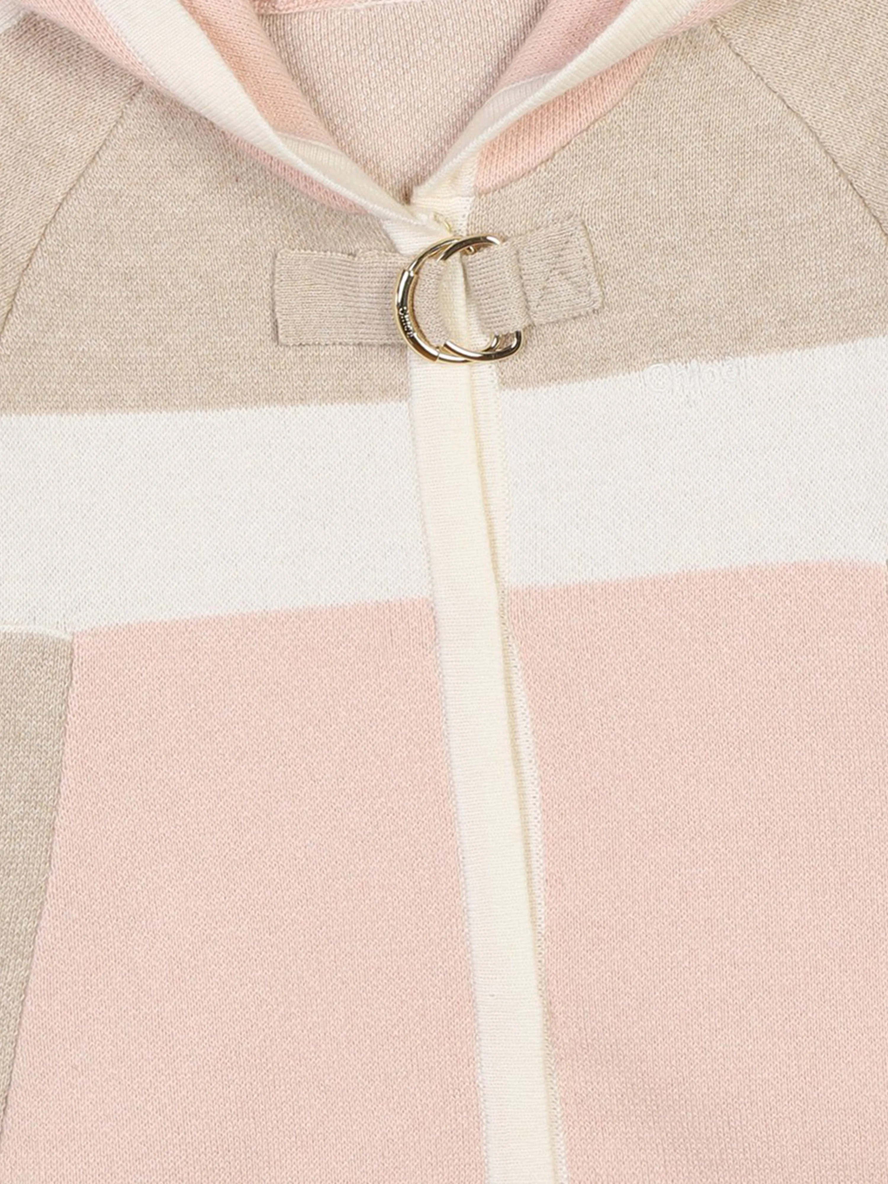 Chloé Baby Girls Knitted Hooded Coat in Pink