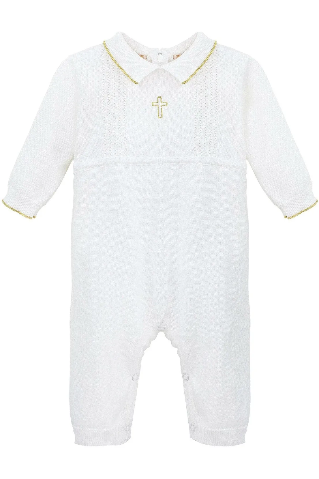 Christening Baptism Knit Romper