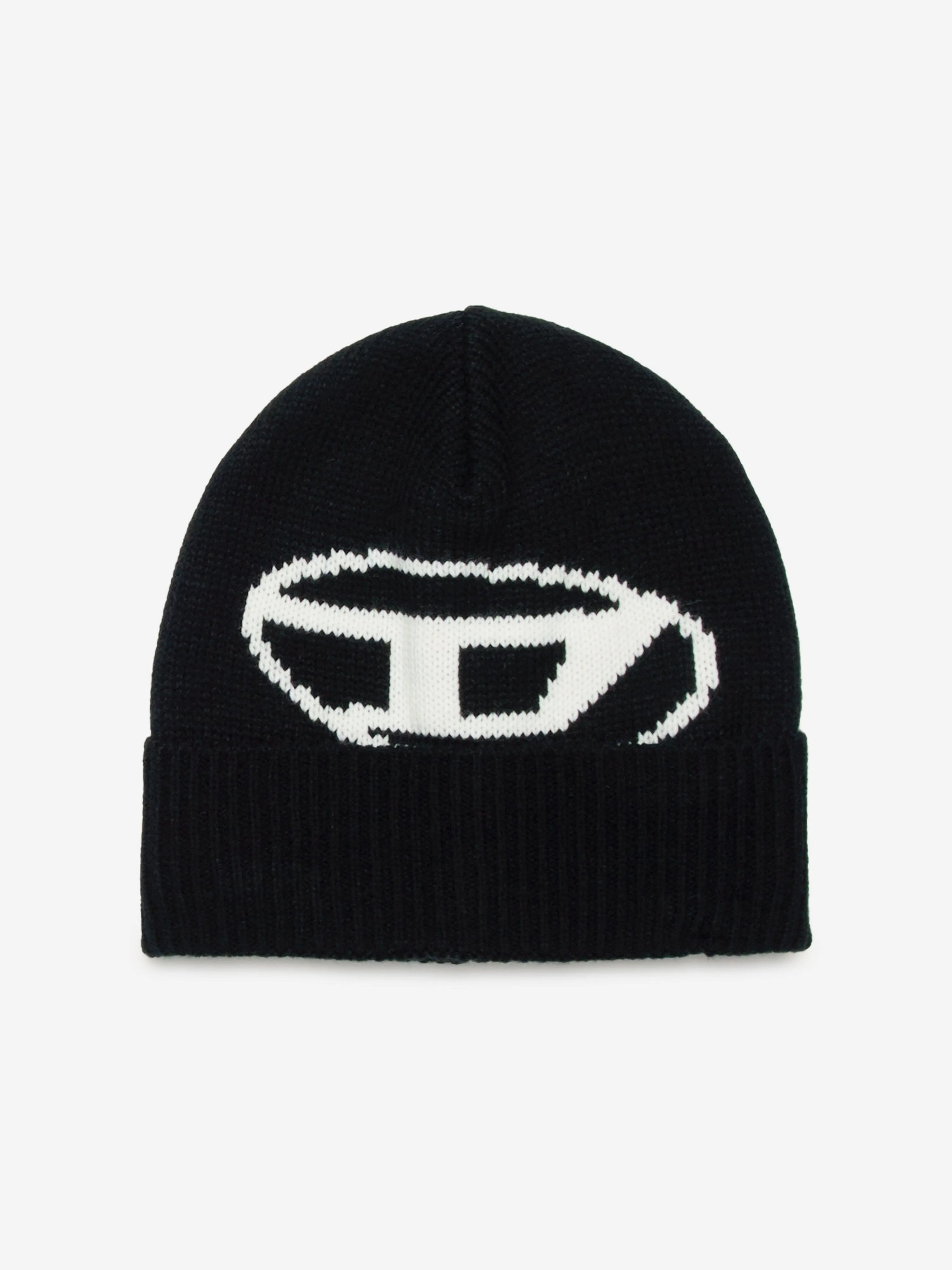 Diesel Kids Oval D Logo Beanie Hat in Black