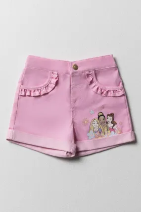 Disney Princess Frill Denim Short Pink