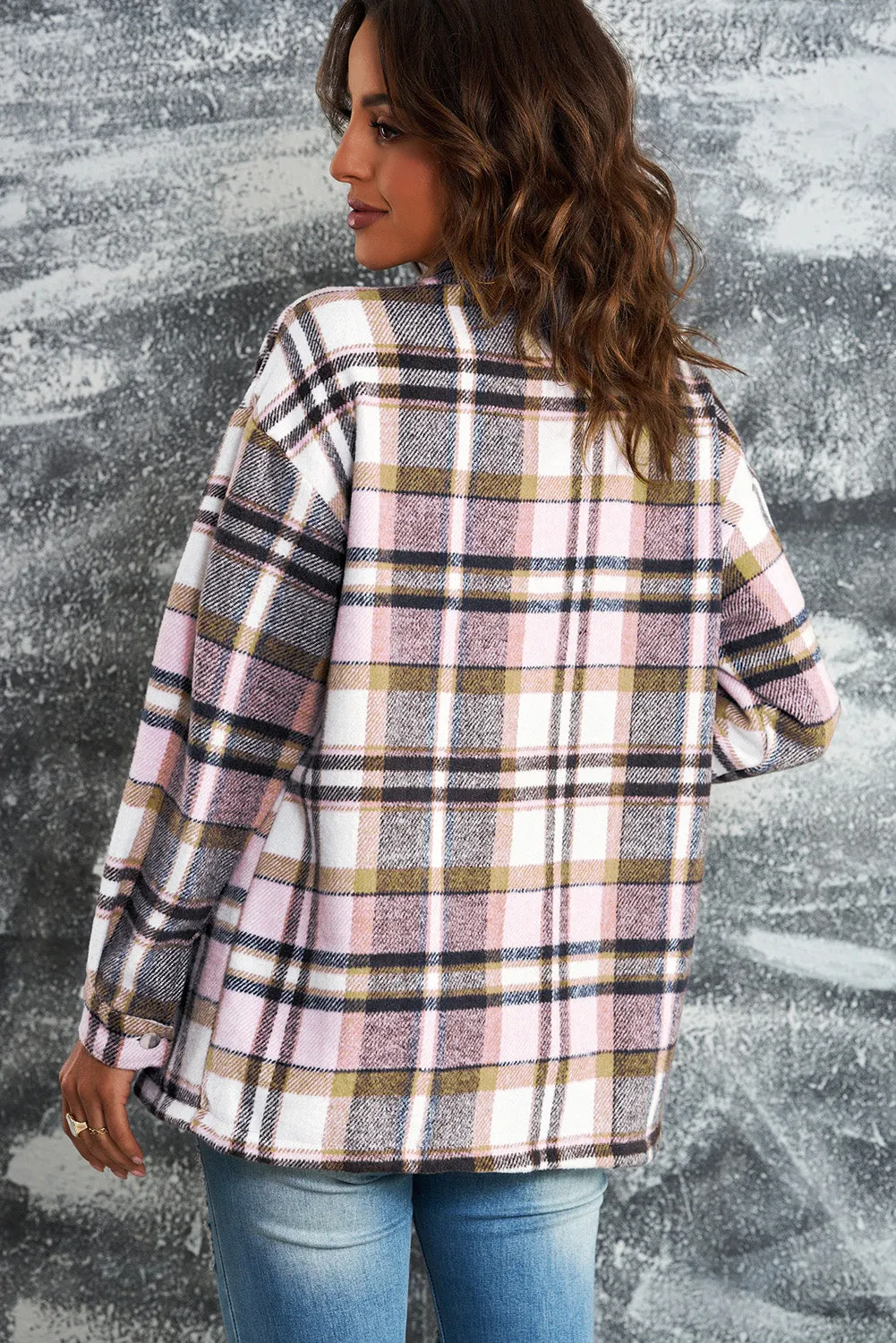 Double Take Plaid Button Front Shacket - 4 Colors