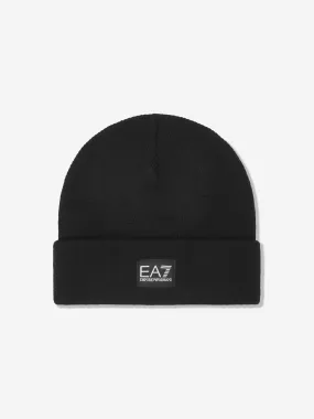 EA7 Emporio Armani Kids Logo Beanie Hat in Black