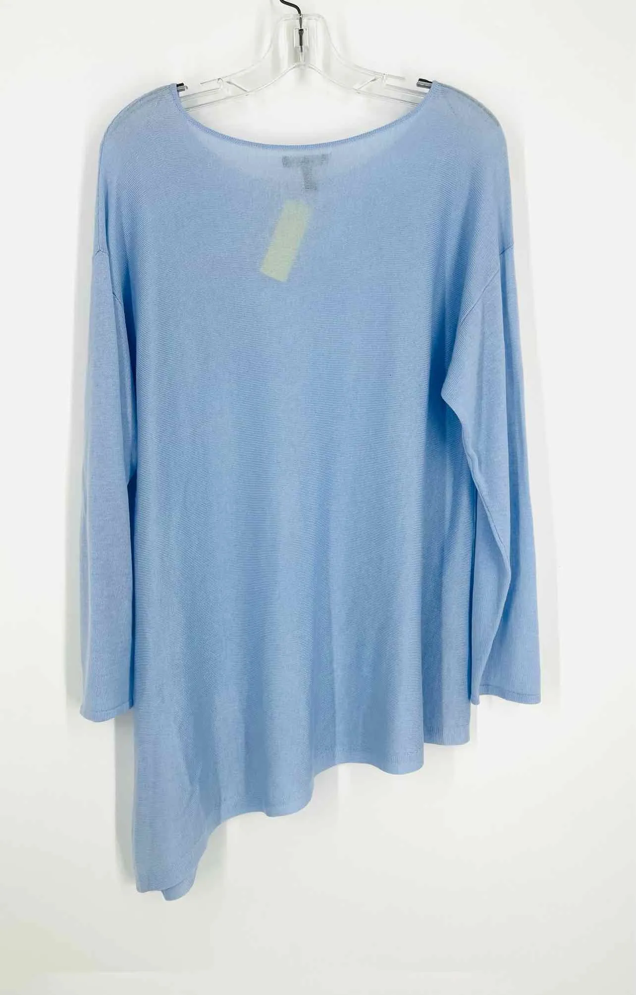 Eileen Fisher Size M Lt Blue Asymmetrical Knit Tops Top-Long Sleeve