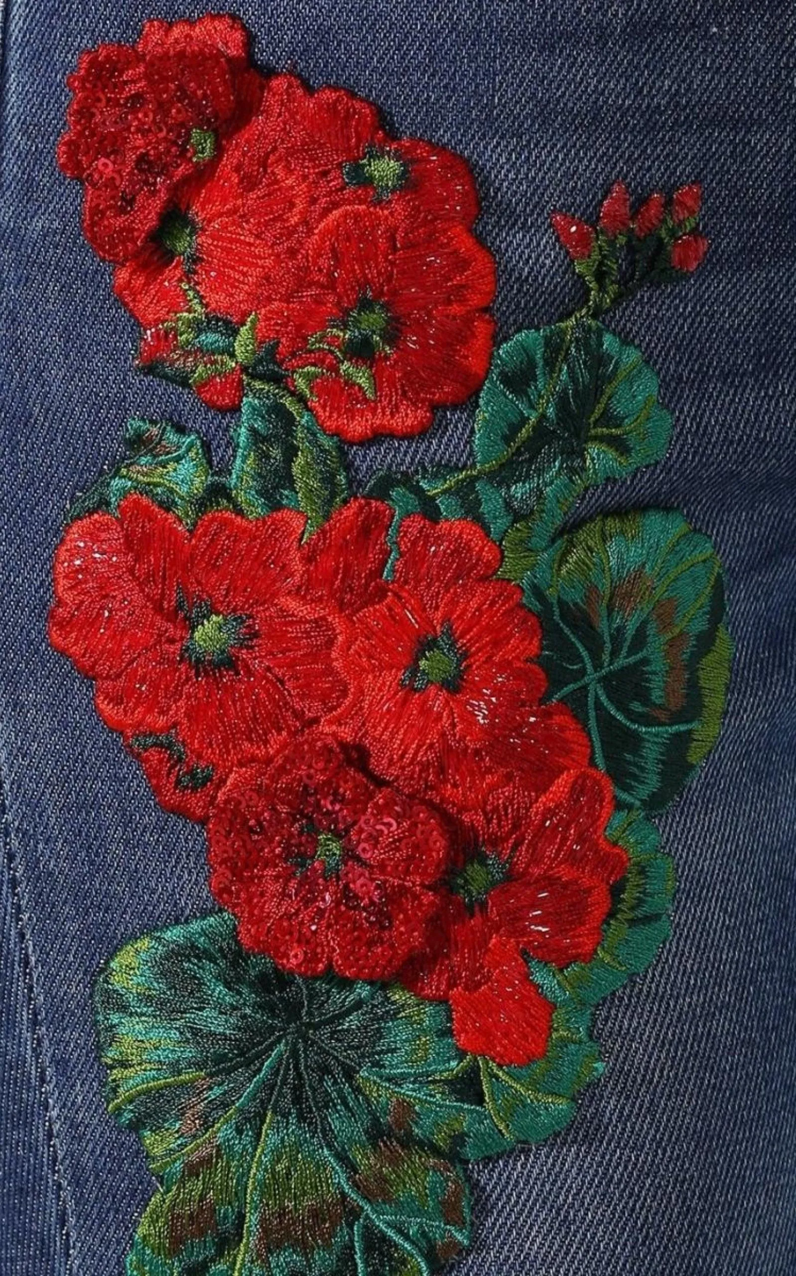 Embroidery Skinny-fit Jeans