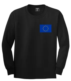 European Union Flag Chest Mens Long Sleeve T-Shirt