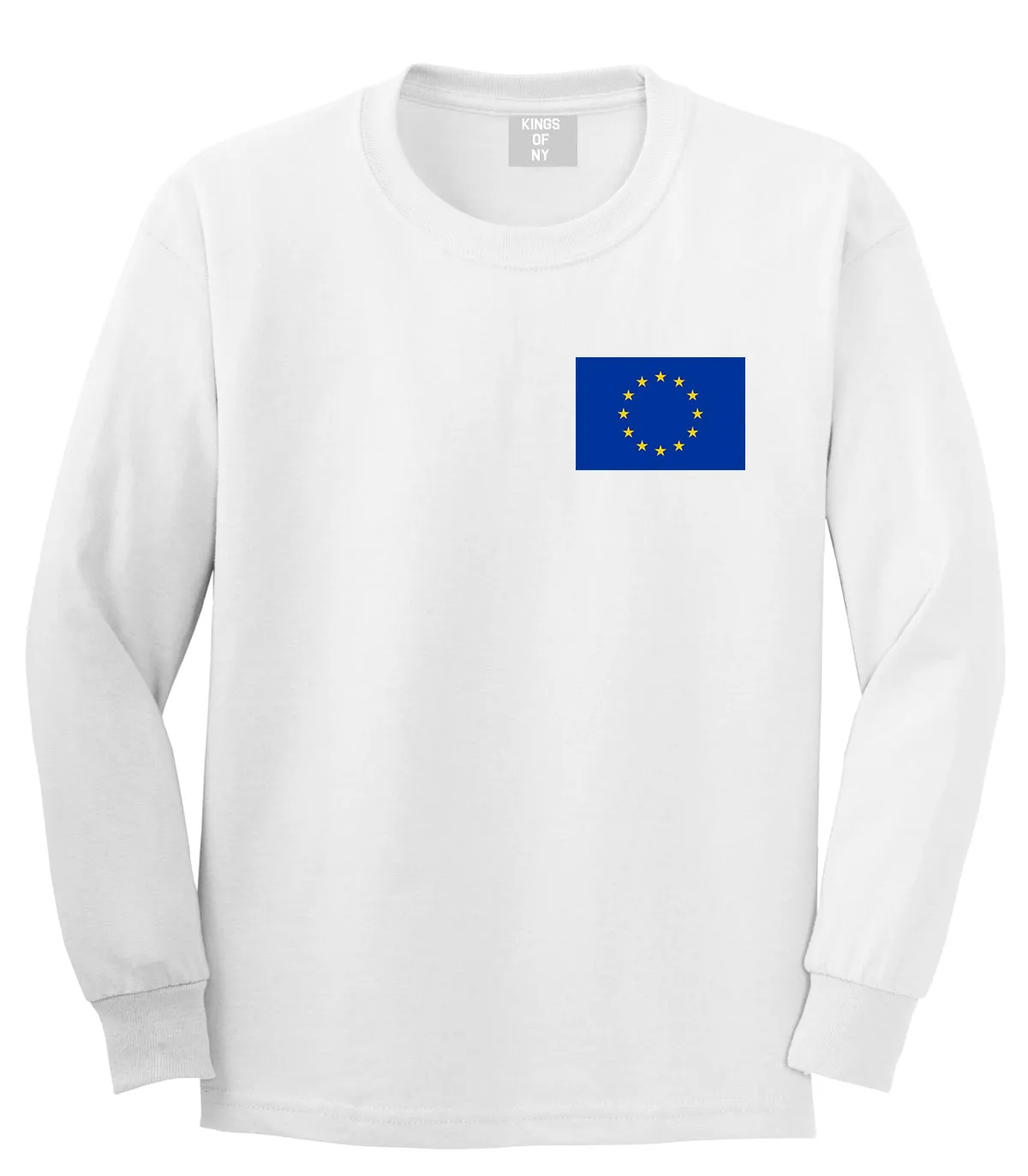 European Union Flag Chest Mens Long Sleeve T-Shirt