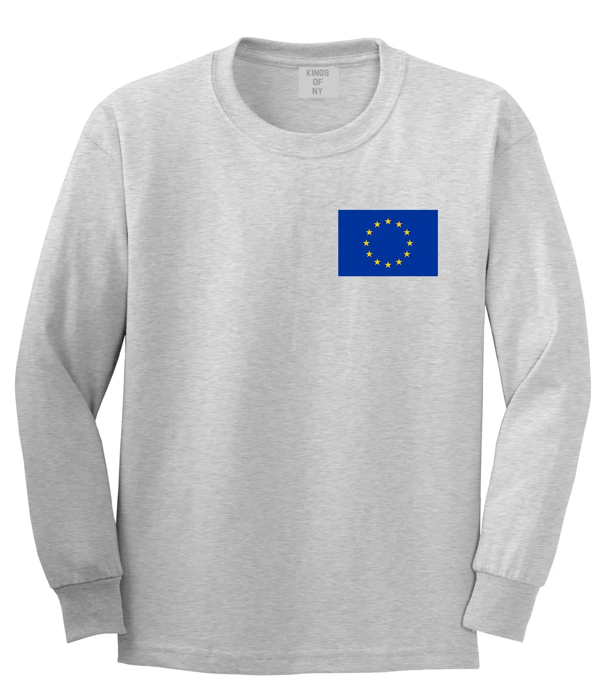 European Union Flag Chest Mens Long Sleeve T-Shirt