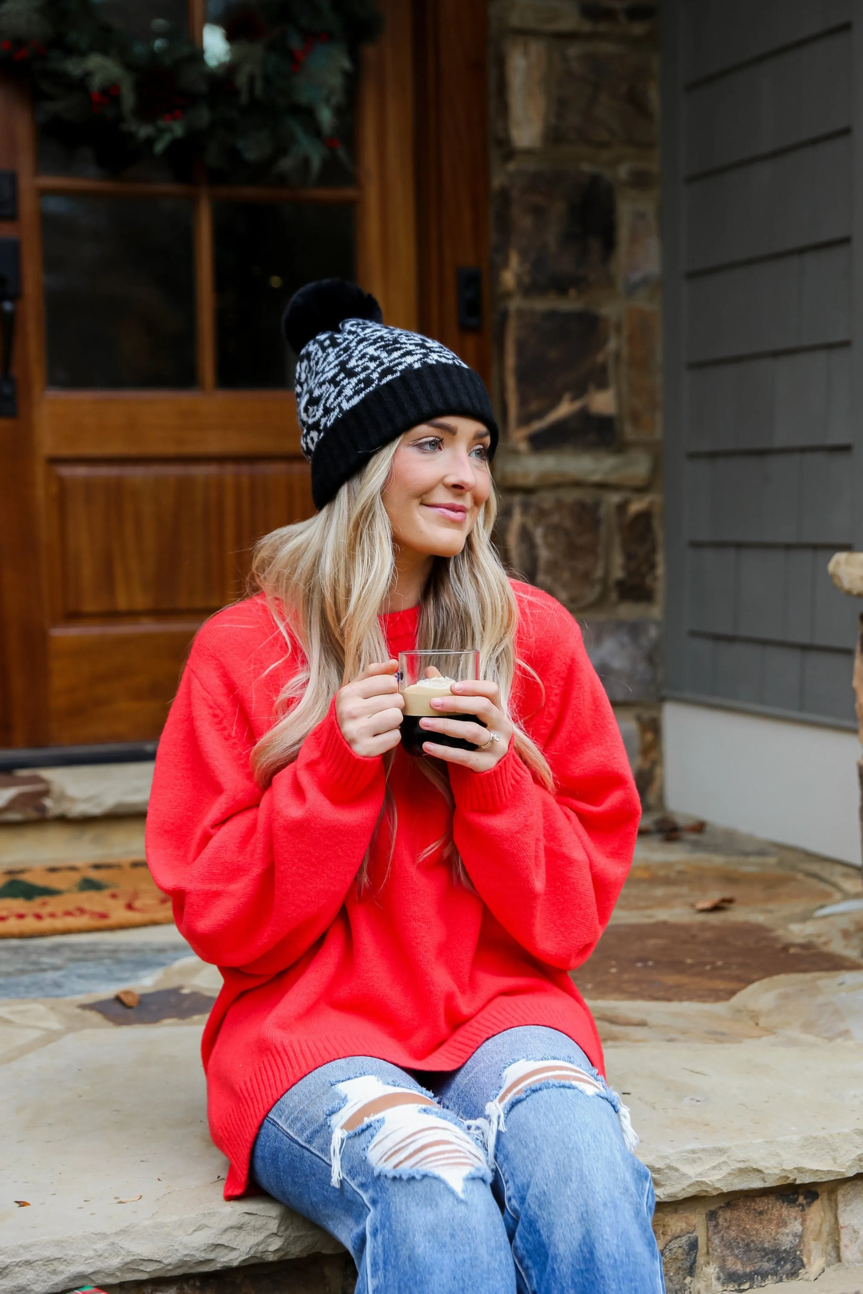 FINAL SALE - Adorably Cozy Leopard Pom Pom Beanie - DOORBUSTER