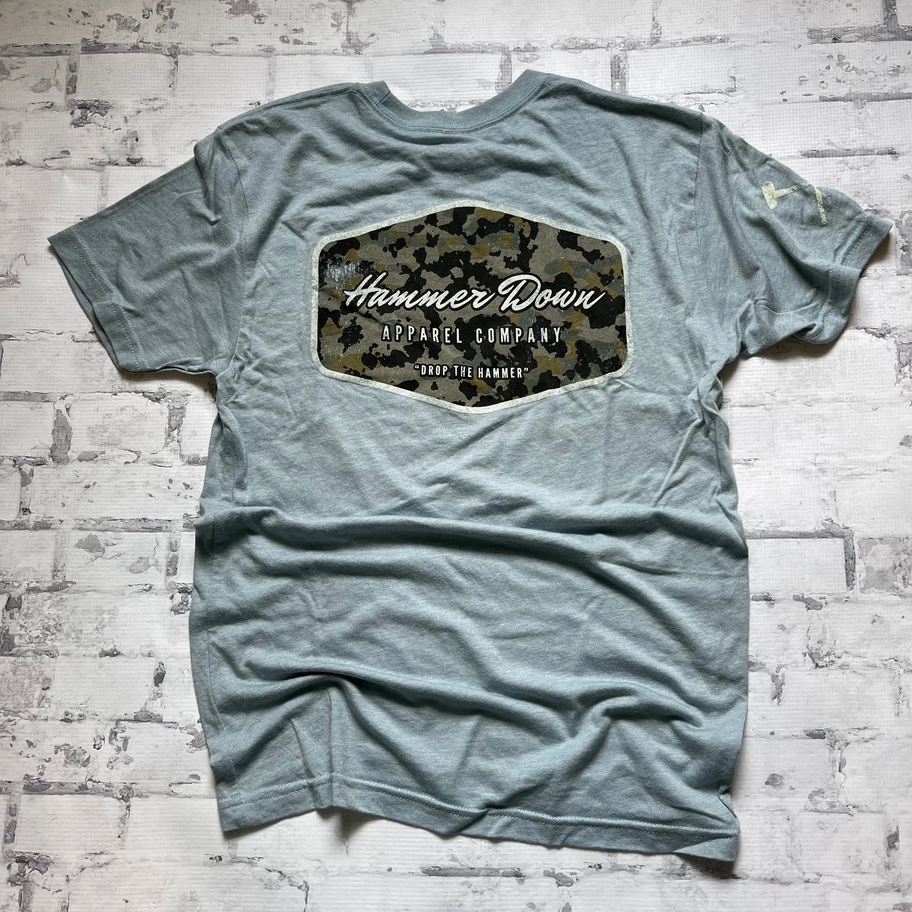 Hammer Down "80s Surf Camo Field" Short Sleeve T-shirt - Stonewash Denim