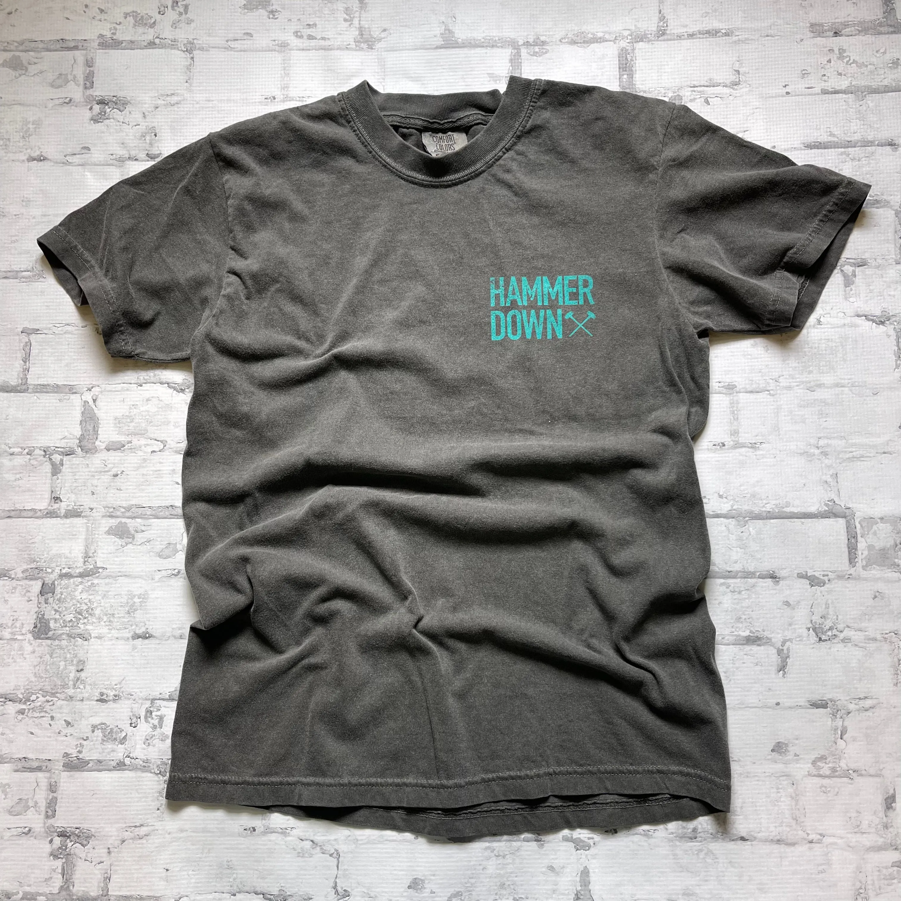 Hammer Down "Two Row " Short Sleeve T-shirt - Charcoal