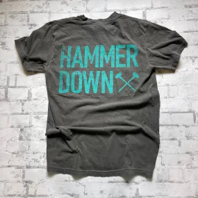 Hammer Down "Two Row " Short Sleeve T-shirt - Charcoal