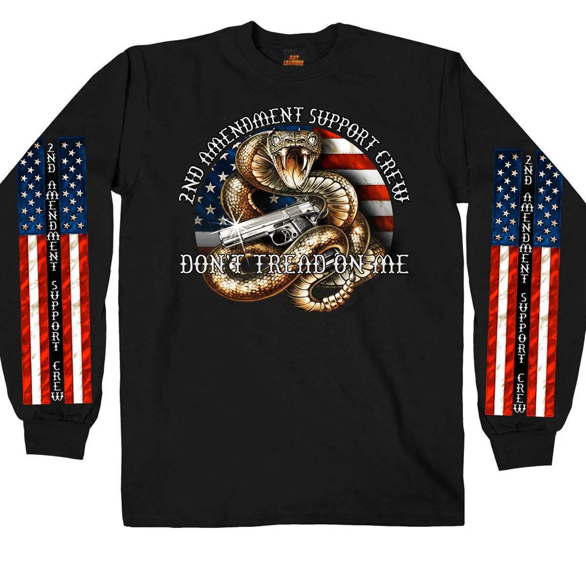 Hot Leathers GMS2371 Men’s ‘2nd Amendment' Long Sleeve Black Shirt