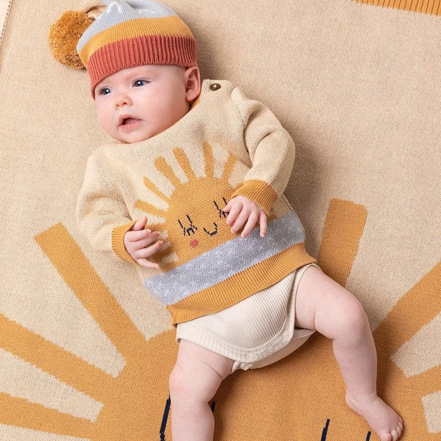 Indus Design: Baby Beanie Sunshine Sky Natural 0-1Y