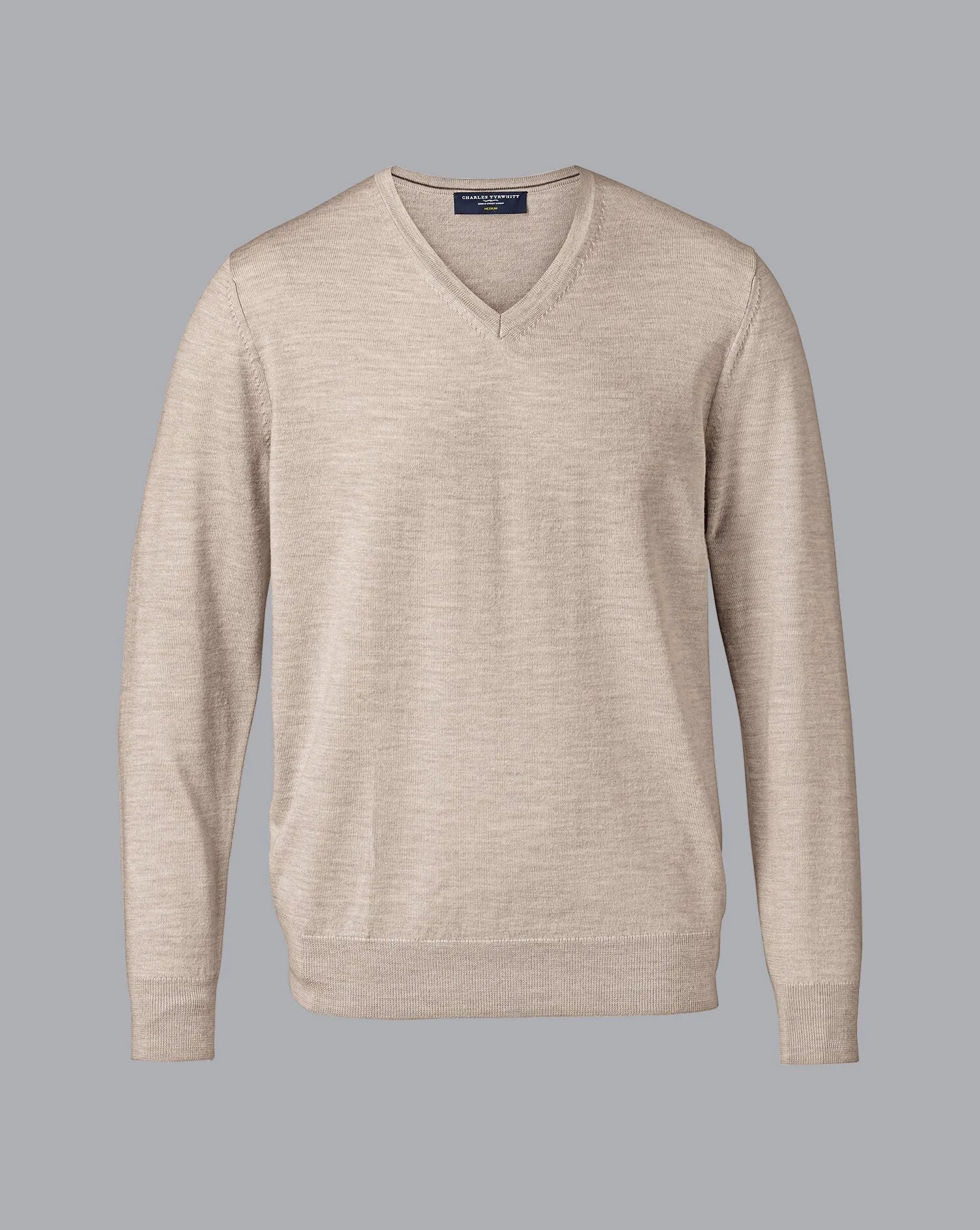 Limestone Pure Merino V Neck Jumper