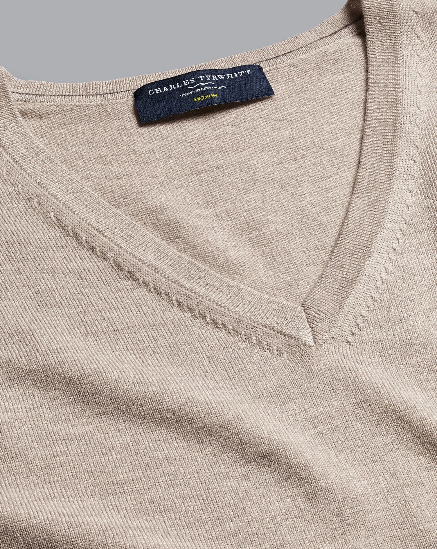 Limestone Pure Merino V Neck Jumper