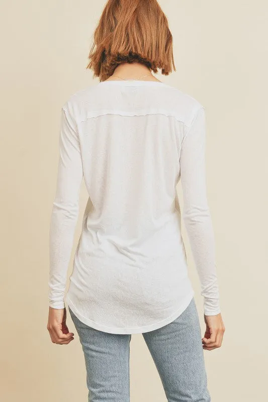 LONG SLEEVE POCKET TEE (IVORY)