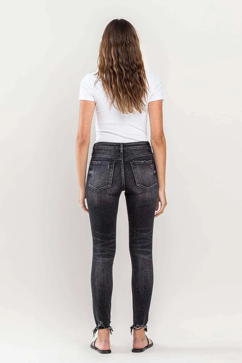 Lovervet by Vervet | Mid-rise Raw Hem Skinny Jeans