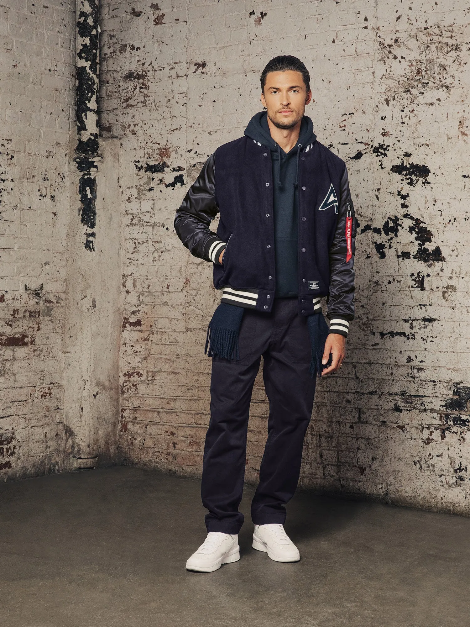 MA-1 WOOL VARSITY JACKET (REPLICA BLUE)